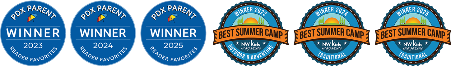Award badges for Trackers Earth camps